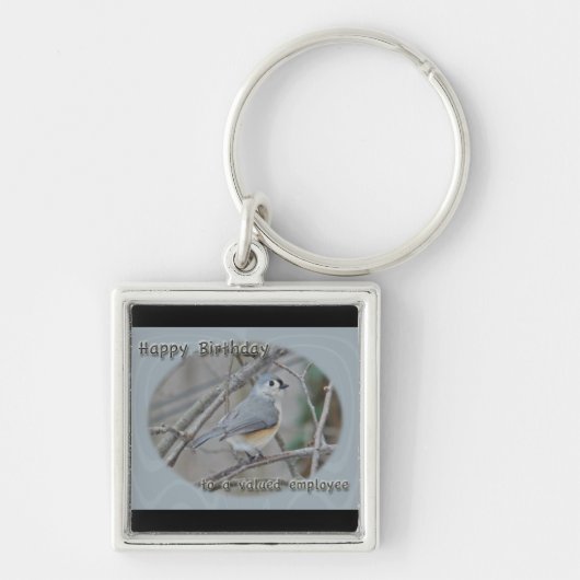 Getufte Titmouse Employee Birthday Sleutelhanger (Voorkant)