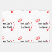 Getuigd beste Vaderdag inpakpapier Papa cadeau (Voorkant 3)