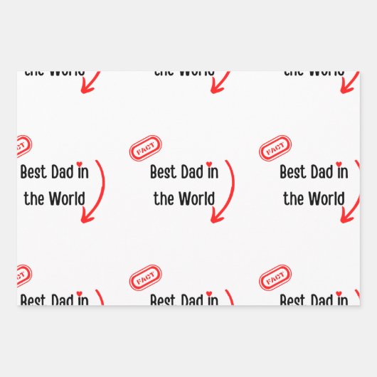 Getuigd beste Vaderdag inpakpapier Papa cadeau (Voorkant 3)