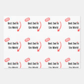 Getuigd beste Vaderdag inpakpapier Papa cadeau (Voorkant)