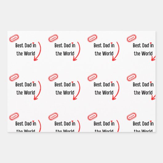 Getuigd beste Vaderdag inpakpapier Papa cadeau (Voorkant)