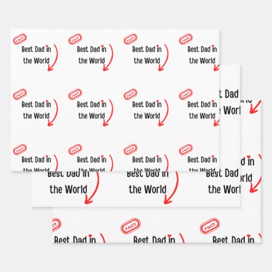 Getuigd beste Vaderdag inpakpapier Papa cadeau (Set)