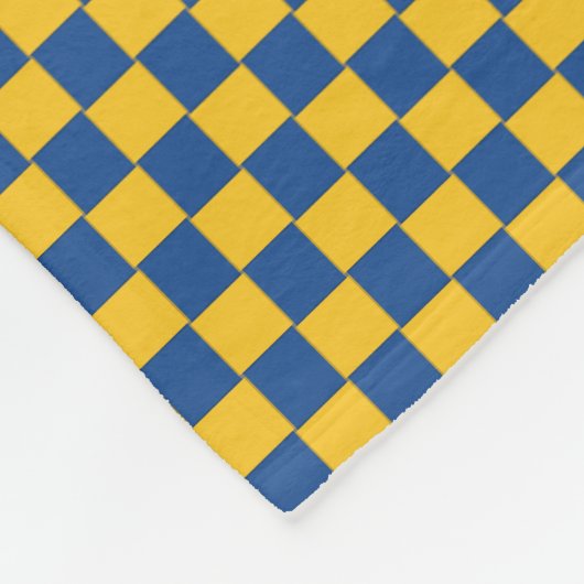 Getuigde geweven blauw en geel fleece deken (Hoek)