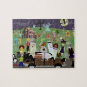 Getuigde halloween geïllustreerd bij Graveyard Par Legpuzzel (Horizontaal)