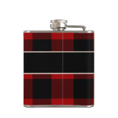 Getuige Aangepaste Naam op Buffalo Plaid Heupfles (Achterkant)