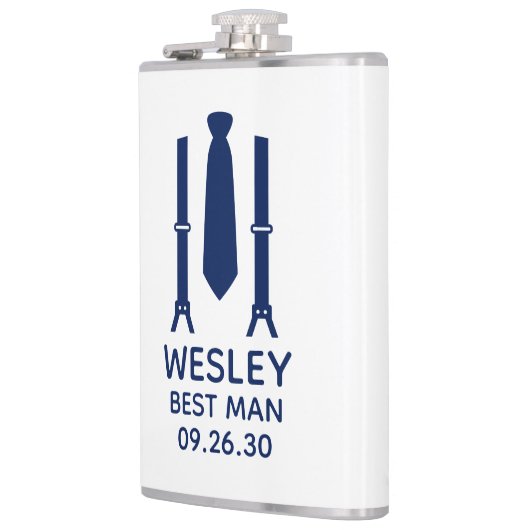 Getuige blauwe strikdas heupfles (Links)