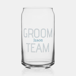 getuige bruidegom team grijs blauw wit vrijgezelle blikvorm glas