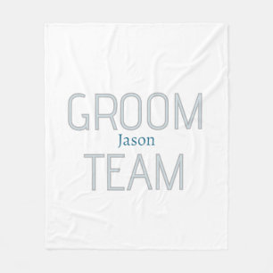 getuige bruidegom team grijs blauw wit vrijgezelle fleece deken