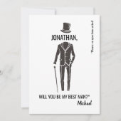 Getuige bruidsjonker humoristische elegante aanvra kaart (Voorkant)