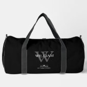 Getuige Cadeau Klassiek Grijs/ Script Monogram Zwa Plunjezak (Voorkant)