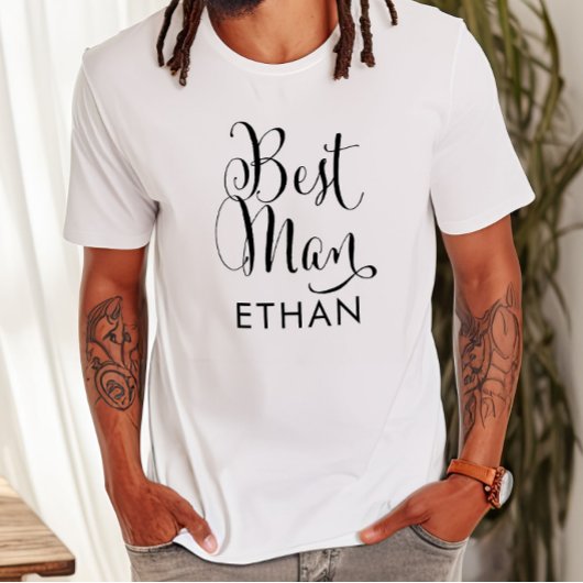Getuige Calligrafie Bruiloft Naam T-shirt