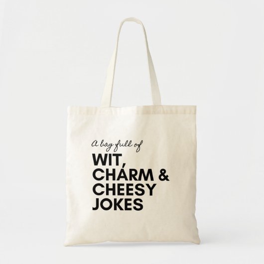 Getuige Charm Humor Cheesy Jokes Grappig Cool Gift Tote Bag (Voorkant)