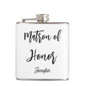 Getuige dame zwart wit bruiloft  heupfles (Voorkant)