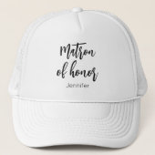 Getuige dame zwart witte trouw trucker pet (Voorkant)