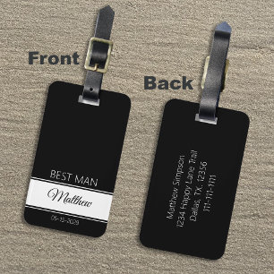 Getuige Dank Je Bagage Labels Zwart Monogram