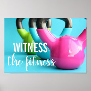 Getuige de fitness fitness kettlebells poster