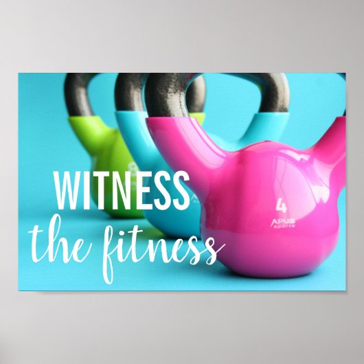 Getuige de fitness fitness kettlebells poster (Voorkant)