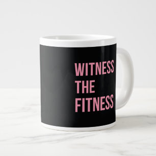 Getuige de fitness Funny Quote Black Pink Grote Koffiekop