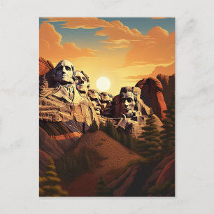 Getuige de grandeur van Mount Rushmore #9 Briefkaart