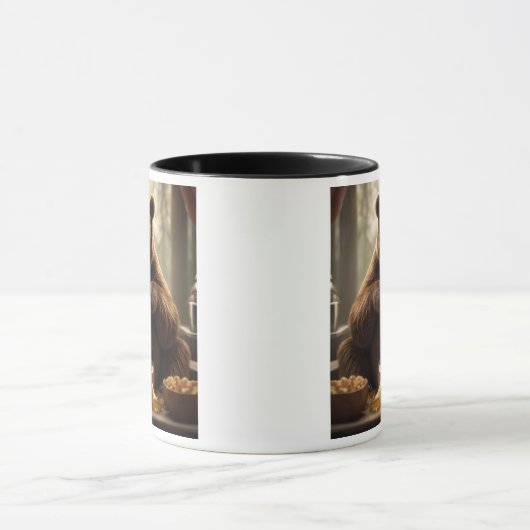 Getuige die een pot jam verslindt. mok (Midden)