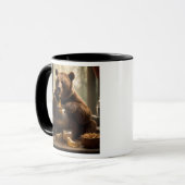 Getuige die een pot jam verslindt. mok (Voorkant links)