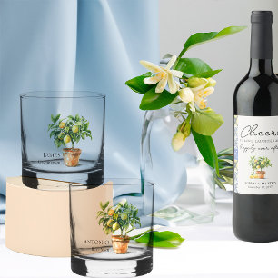 Getuige en bruidsjonkers Citroen Thema Trouwfeest Whisky Glas