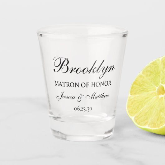 Getuige Huwelijk Script Aangepast Shot Glas (Voorkant)