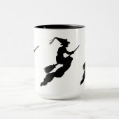 Getuige in vlucht op Broom Silhouette Mok (Midden)