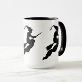 Getuige in vlucht op Broom Silhouette Mok (Voorkant rechts)