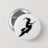 Getuige in vlucht op Broom Silhouette Ronde Button 5,7 Cm (Voorkant /achterkant)