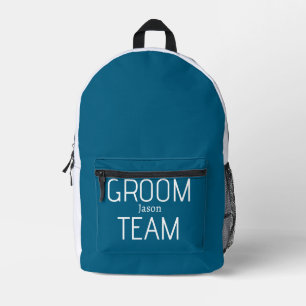 getuige knappe bruidegom team grijs blauw wit vrij bedrukte rugzak