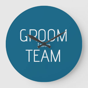getuige knappe bruidegom team grijs blauw wit vrij grote klok