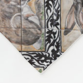 Getuige konijn met zwarte rand thuisdecor rand fleece deken (Hoek)