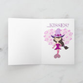 Getuige met hart en met kussen op Valentijnsdag Kaart (Binnen)