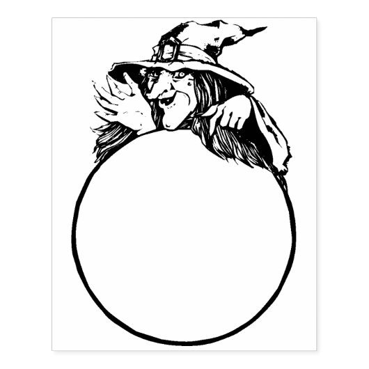 Getuige met kunststempel met kristalbol rubberstempel (Afrduk)