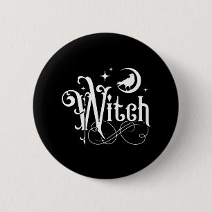 Getuige met maan en Raven Ronde Button 5,7 Cm