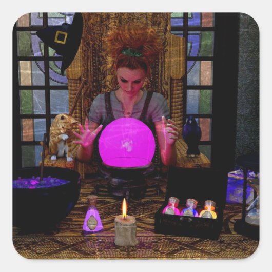 Getuige met Magic Crystal Ball and Potions Sticker (Voorkant)