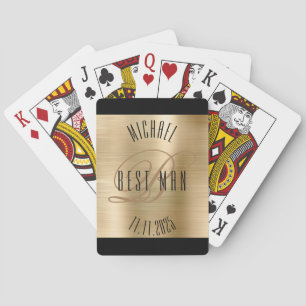 Getuige Monogram Huwelijk Pokerkaarten