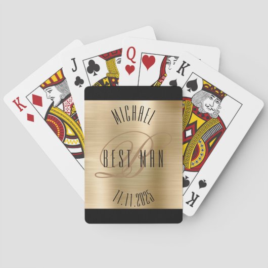 Getuige Monogram Huwelijk Pokerkaarten (Achterkant)
