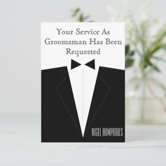 Getuige of Bruidsjonker Uitnodiging (Staand voorkant)