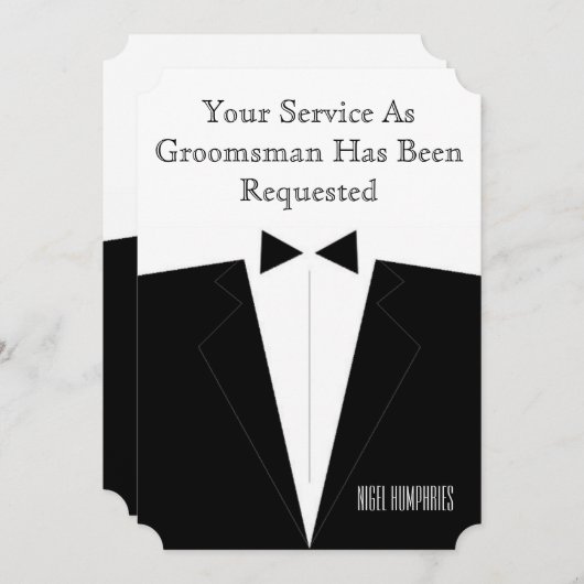 Getuige of bruidsjonker uitnodiging (Voorkant / Achterkant)