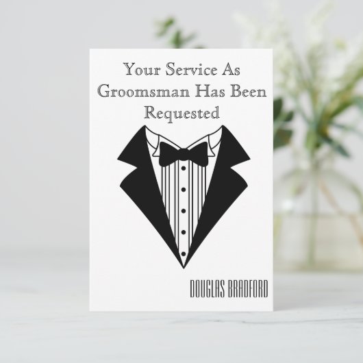 Getuige of bruidsjonker uitnodiging (Staand voorkant)