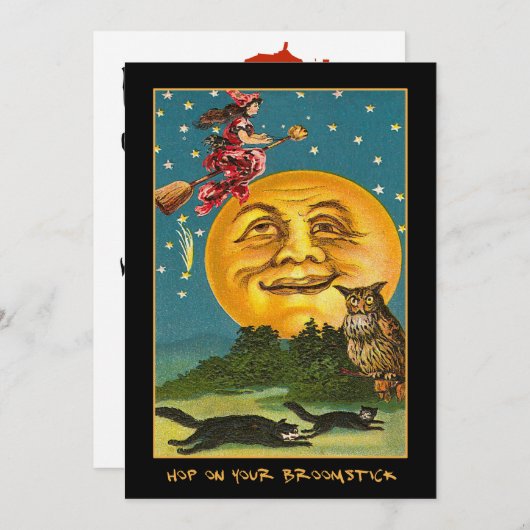 getuige over maanbloedige tekstuitnodiging kaart (Voorkant / Achterkant)