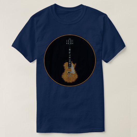 Getuige Pixel Slack Goldtop Guitar in een zwarte C T-shirt (Design voorkant)