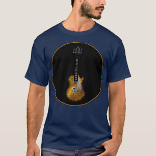 Getuige Pixel Slack Goldtop Guitar in een zwarte C T-shirt