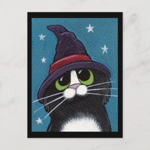 Getuige Quirky Halloween Cat Illustratie Briefkaart