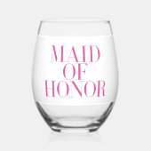 Getuige Roze Modern Persoonlijk Wijnglas Zonder Voet (Voorkant)