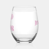 Getuige Roze Modern Persoonlijk Wijnglas Zonder Voet (Links)