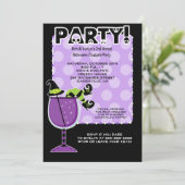 Getuige van Cocktail Halloween Party 5x7 Uitnodigi Kaart (Staand voorkant)