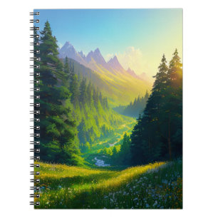 Getuige van de pracht van de dennenzonsopgang notitieboek